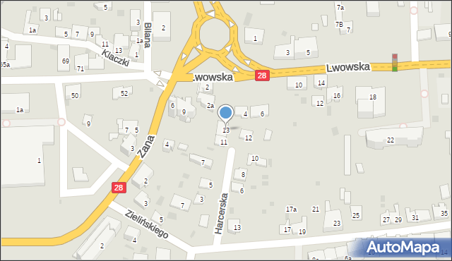 Przemyśl, Harcerska, 13, mapa Przemyśla