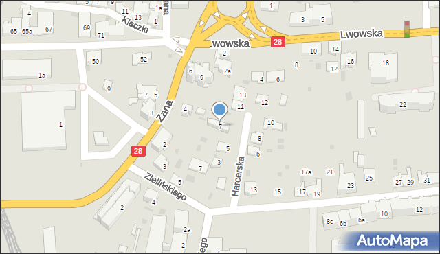 Przemyśl, Harcerska, 7, mapa Przemyśla