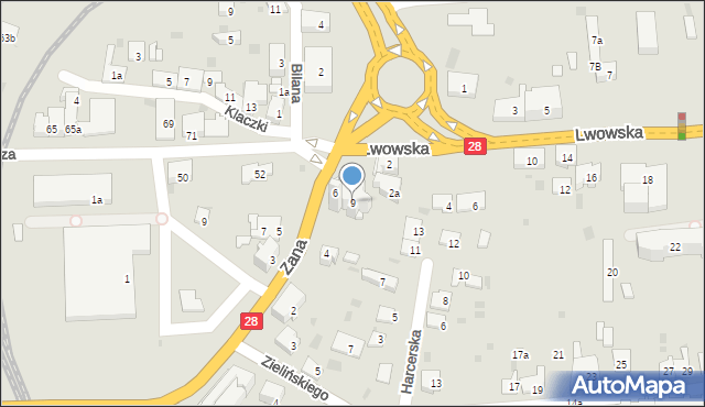 Przemyśl, Harcerska, 9, mapa Przemyśla