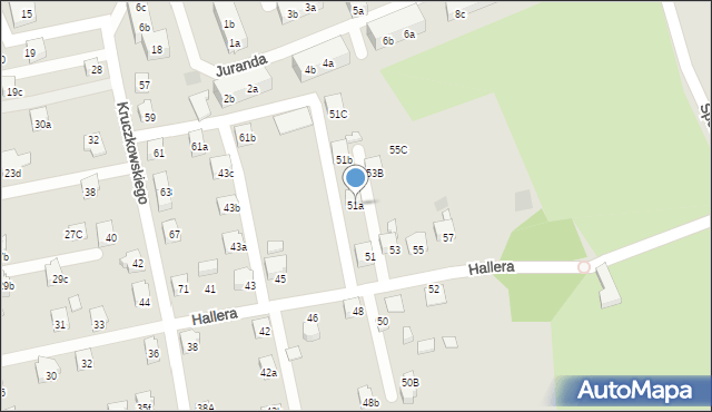 Pszów, Hallera Józefa, gen., 51a, mapa Pszów