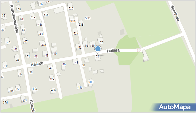 Pszów, Hallera Józefa, gen., 52A, mapa Pszów