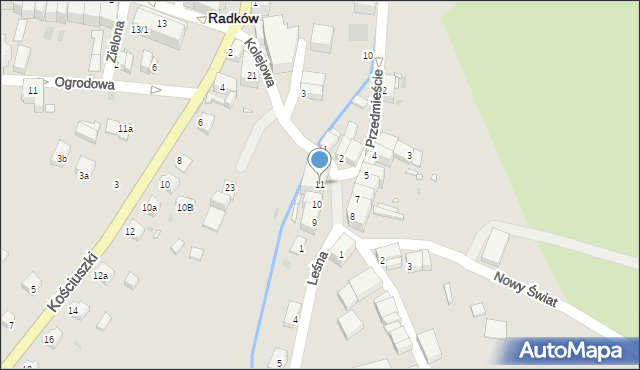 Radków, Handlowa, 11, mapa Radków