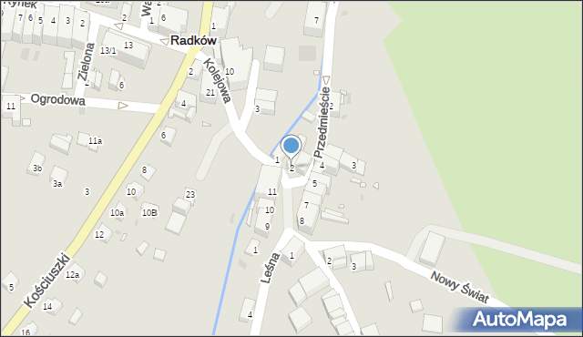 Radków, Handlowa, 2, mapa Radków