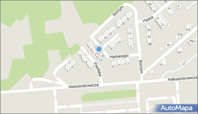 Radom, Hańskiego Witolda, 15, mapa Radomia