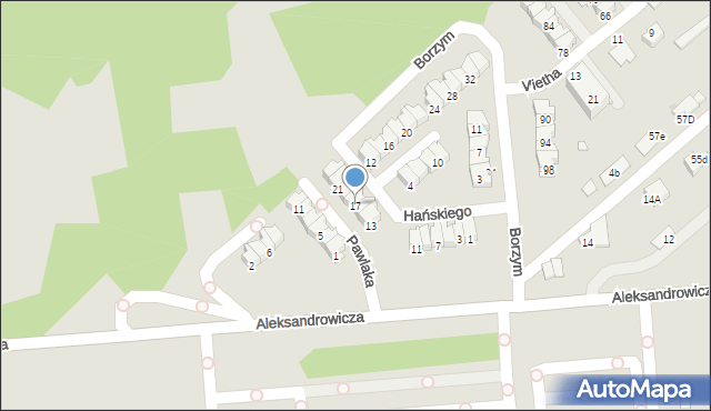 Radom, Hańskiego Witolda, 17, mapa Radomia