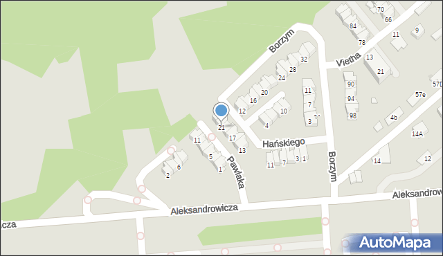 Radom, Hańskiego Witolda, 21, mapa Radomia