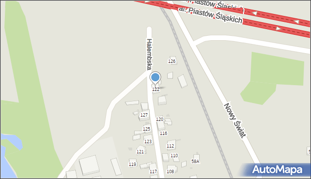 Ruda Śląska, Halembska, 122, mapa Rudy Śląskiej