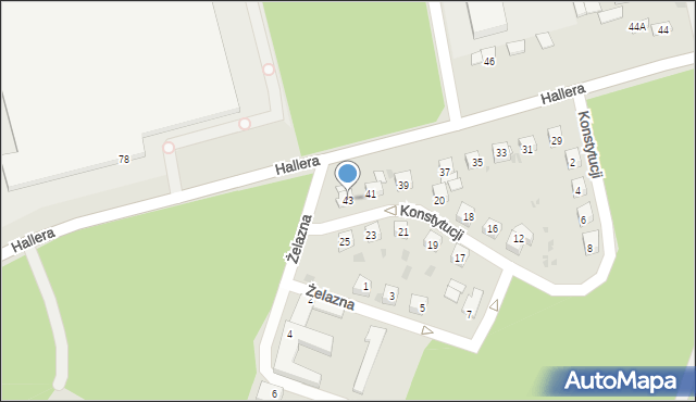 Ruda Śląska, Hallera Józefa, gen., 43, mapa Rudy Śląskiej