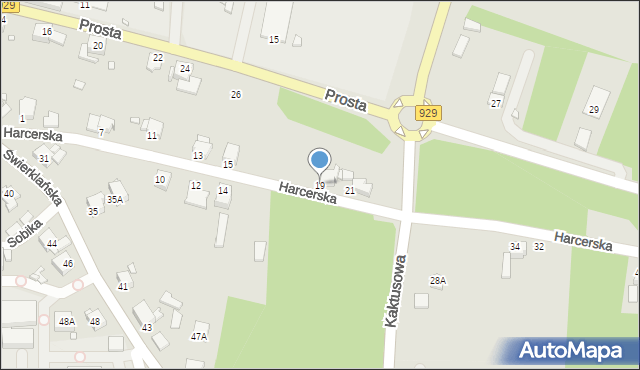 Rybnik, Harcerska, 19, mapa Rybnika