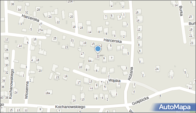 Sandomierz, Harcerska, 11, mapa Sandomierza