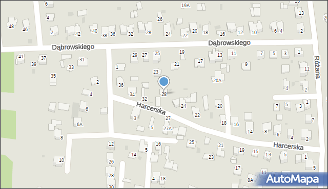 Sandomierz, Harcerska, 28, mapa Sandomierza