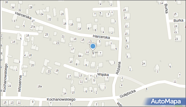 Sandomierz, Harcerska, 9, mapa Sandomierza
