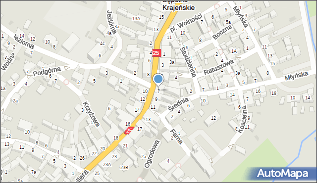 Sępólno Krajeńskie, Hallera Józefa, gen., 7, mapa Sępólno Krajeńskie