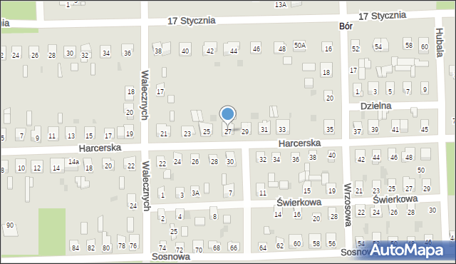 Skarżysko-Kamienna, Harcerska, 27, mapa Skarżysko-Kamienna