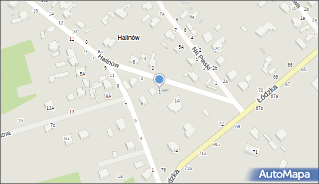 Skierniewice, Halinów, 1, mapa Skierniewic