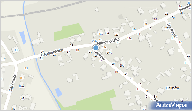 Skierniewice, Halinów, 19, mapa Skierniewic