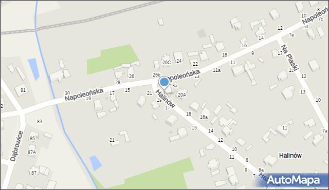 Skierniewice, Halinów, 20, mapa Skierniewic