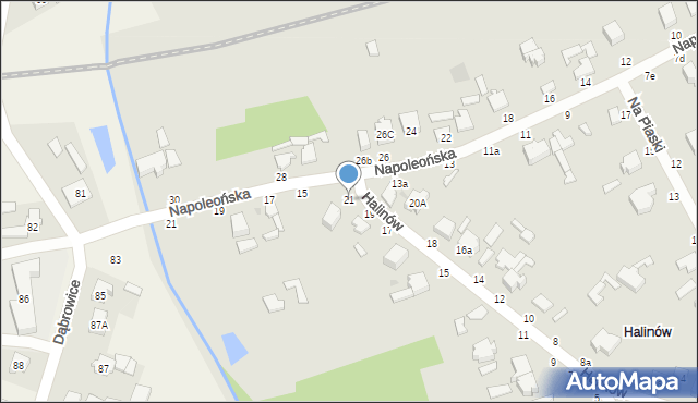 Skierniewice, Halinów, 21, mapa Skierniewic