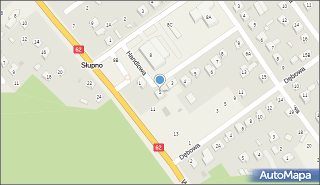 Słupno, Handlowa, 2, mapa Słupno