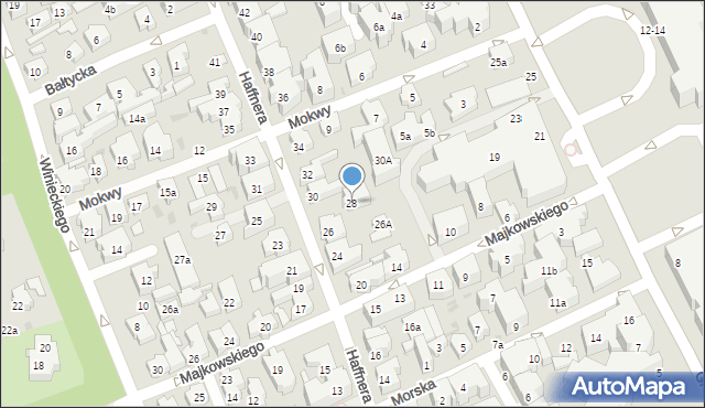 Sopot, Haffnera Jana Jerzego, 28, mapa Sopotu