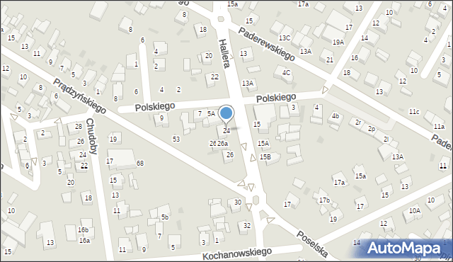 Środa Wielkopolska, Hallera Józefa, gen., 24, mapa Środa Wielkopolska