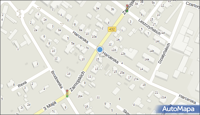 Środa Wielkopolska, Harcerska, 13, mapa Środa Wielkopolska