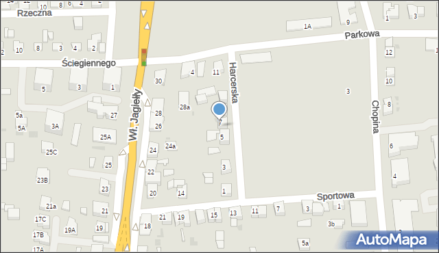 Starogard Gdański, Harcerska, 7A, mapa Starogard Gdański