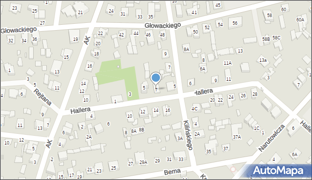 Sulejówek, Hallera Józefa, gen., 7, mapa Sulejówek