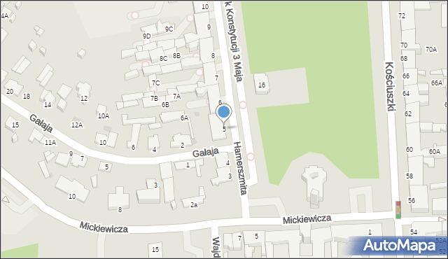 Suwałki, Hamerszmita Kazimierza Aleksandra, ks., 5, mapa Suwałk
