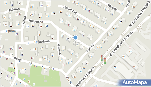 Świdnik, Harcerska, 6, mapa Świdnika