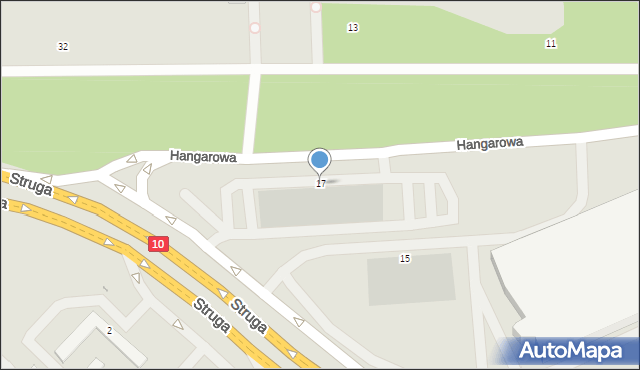 Szczecin, Hangarowa, 17, mapa Szczecina