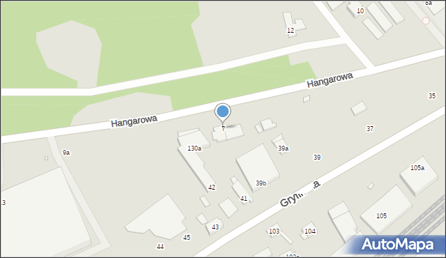 Szczecin, Hangarowa, 7, mapa Szczecina