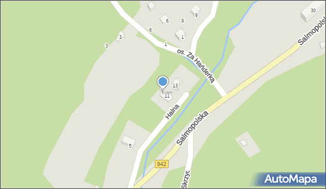 Szczyrk, Halna, 13, mapa Szczyrk