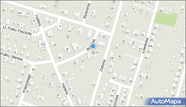 Tarnowskie Góry, Hallera Józefa, gen., 26, mapa Tarnowskie Góry