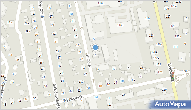 Tomaszów Lubelski, Hallera Józefa, gen., 7, mapa Tomaszów Lubelski