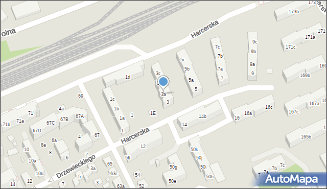 Toruń, Harcerska, 3a, mapa Torunia