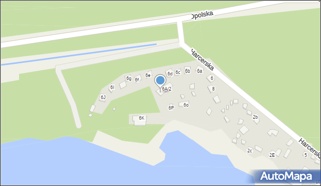Turawa, Harcerska, 6A/3, mapa Turawa