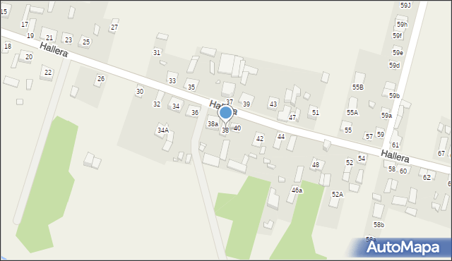 Turów, Hallera Józefa, gen., 38, mapa Turów