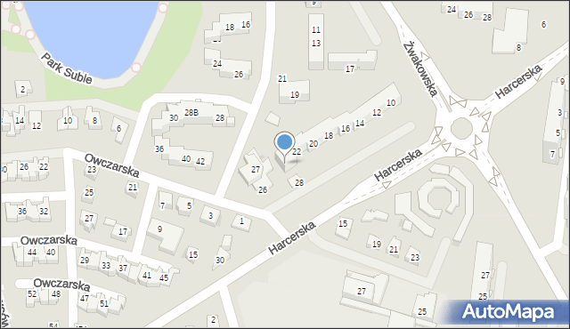 Tychy, Harcerska, 24, mapa Tychów