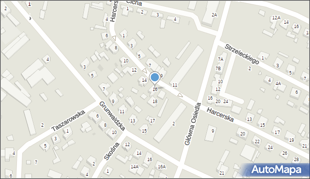 Wągrowiec, Harcerska, 16, mapa Wągrowiec