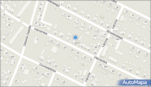 Wągrowiec, Harcerska, 19, mapa Wągrowiec