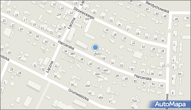 Wągrowiec, Harcerska, 27, mapa Wągrowiec