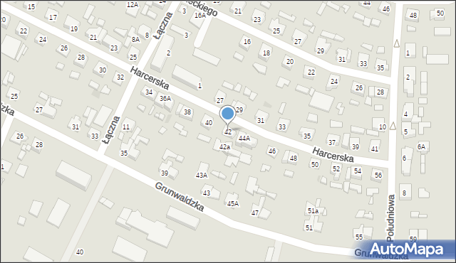 Wągrowiec, Harcerska, 42, mapa Wągrowiec