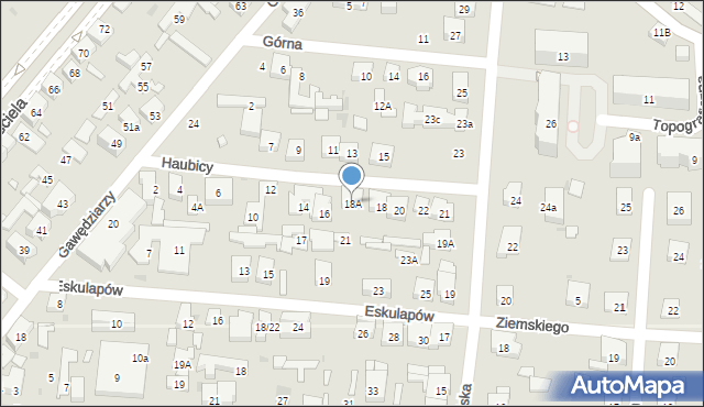 Warszawa, Haubicy, 18A, mapa Warszawy