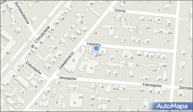 Warszawa, Haubicy, 4A, mapa Warszawy