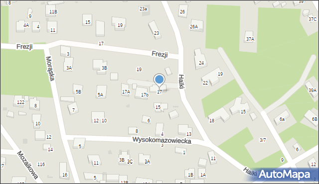 Warszawa, Halki, 17, mapa Warszawy