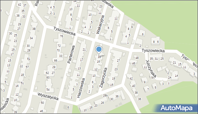 Warszawa, Haczowska, 18, mapa Warszawy