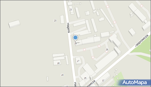 Zabrze, Hagera Bronisława, dr., 19, mapa Zabrza