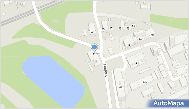 Zabrze, Hagera Bronisława, dr., 21, mapa Zabrza