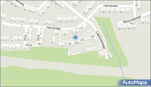 Zabrze, Harcerska, 18, mapa Zabrza